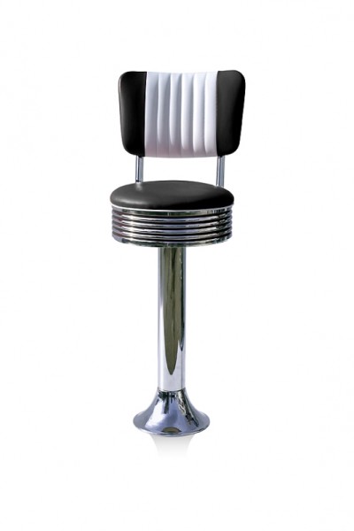 Bel Air Retro Furniture Diner Floor Fix Swivel Barstool - BS27CB