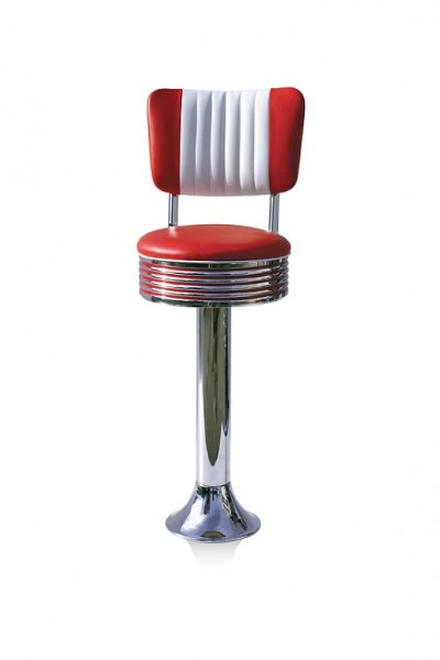 Bel Air Retro Furniture Diner Floor Fix Swivel Barstool - BS27CB