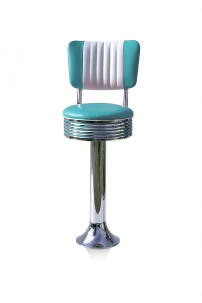 Bel Air Retro Furniture Diner Floor Fix Swivel Barstool - BS27CB