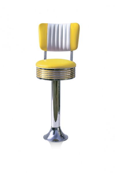 Bel Air Retro Furniture Diner Floor Fix Swivel Barstool - BS27CB