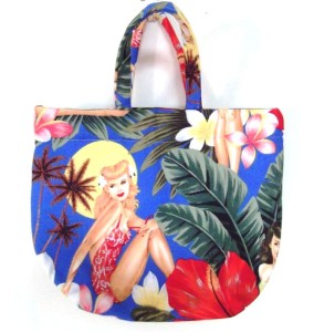 Hand Bag - Blue Pin Up Girl