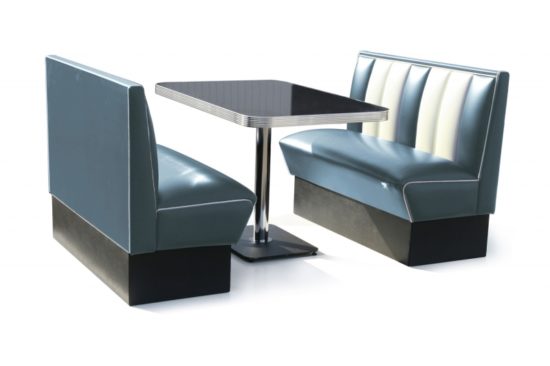 Retro Furniture Diner Booth - Hollywood Four Seater Set