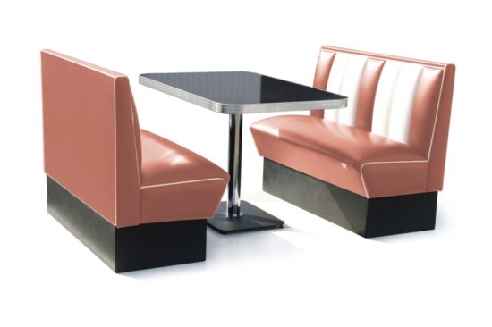 Retro Furniture Diner Booth - Hollywood Four Seater Set