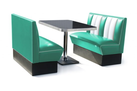 Retro Furniture Diner Booth - Hollywood Four Seater Set