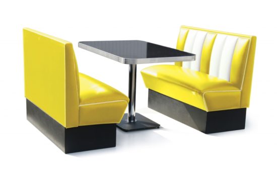 Retro Furniture Diner Booth - Hollywood Four Seater Set